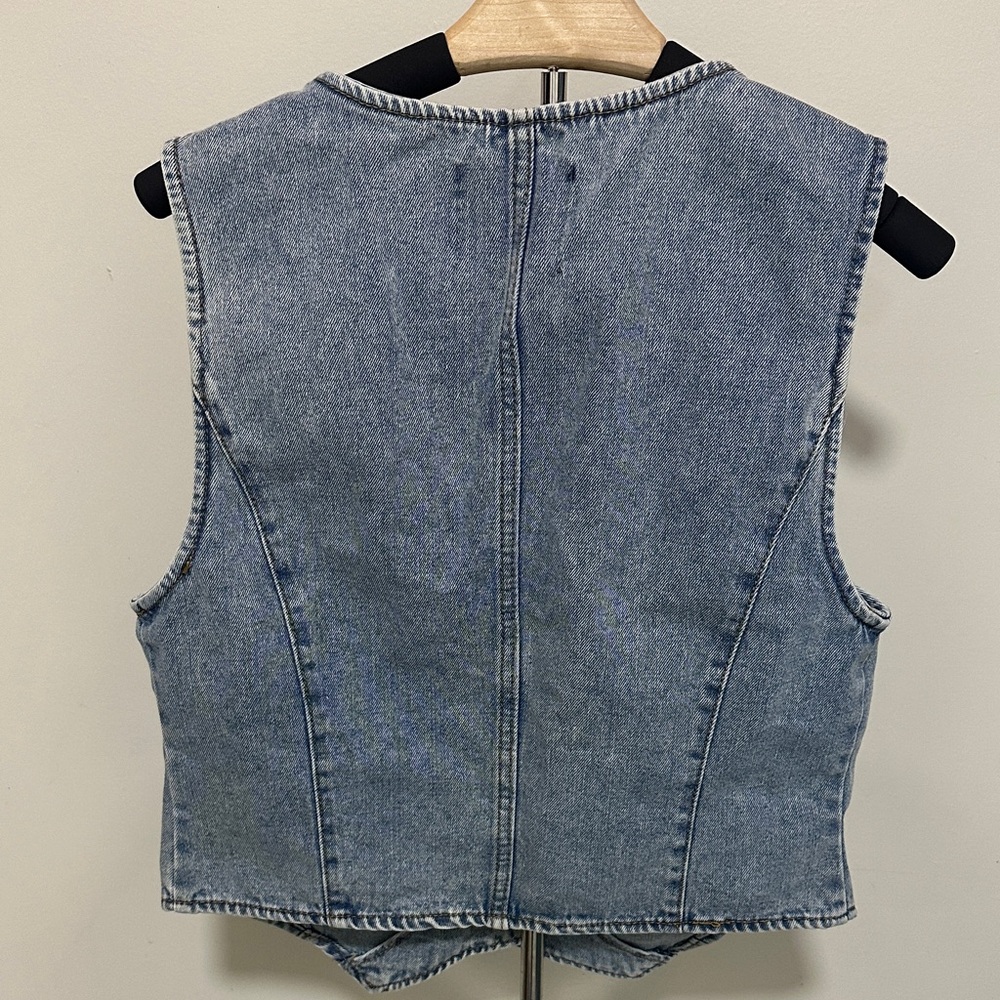 Ashley Vintage Charm Lovely Denim Blue Women's Vest - Picture 7 of 8